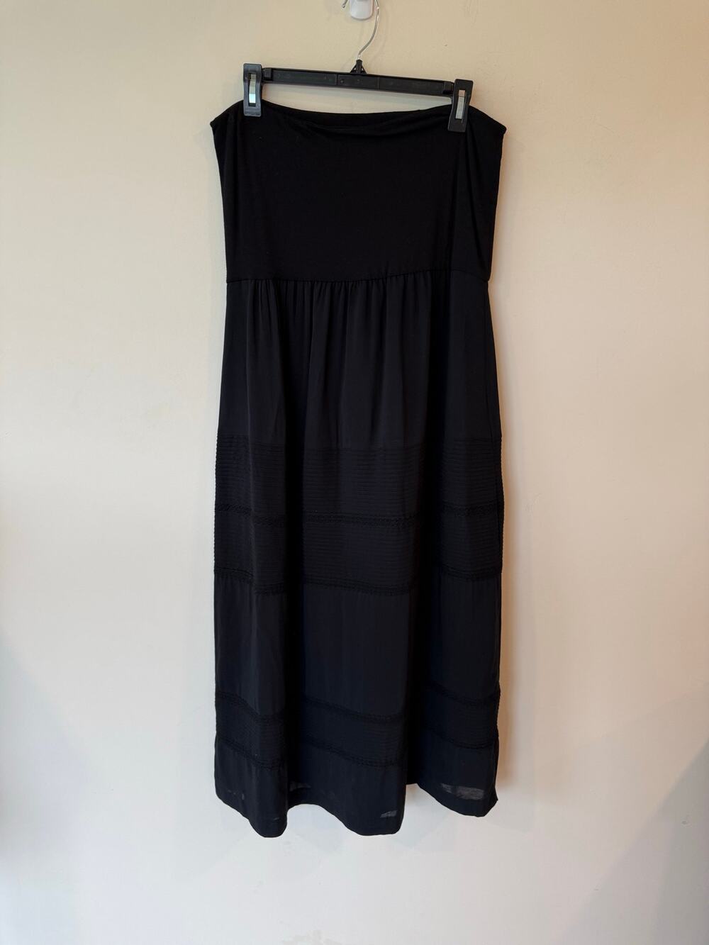 Chicos Thea Convertible Skirt Dress Women Large Black Strapless Classic Normcore